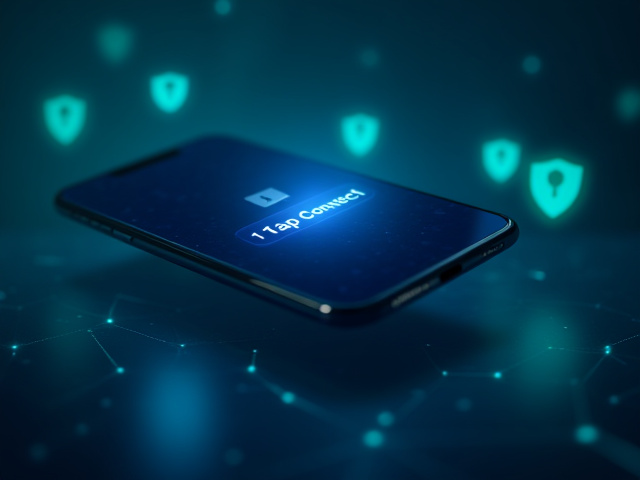 Flint Connect mobile app interface with one-tap connect button highlighted on a modern smartphone